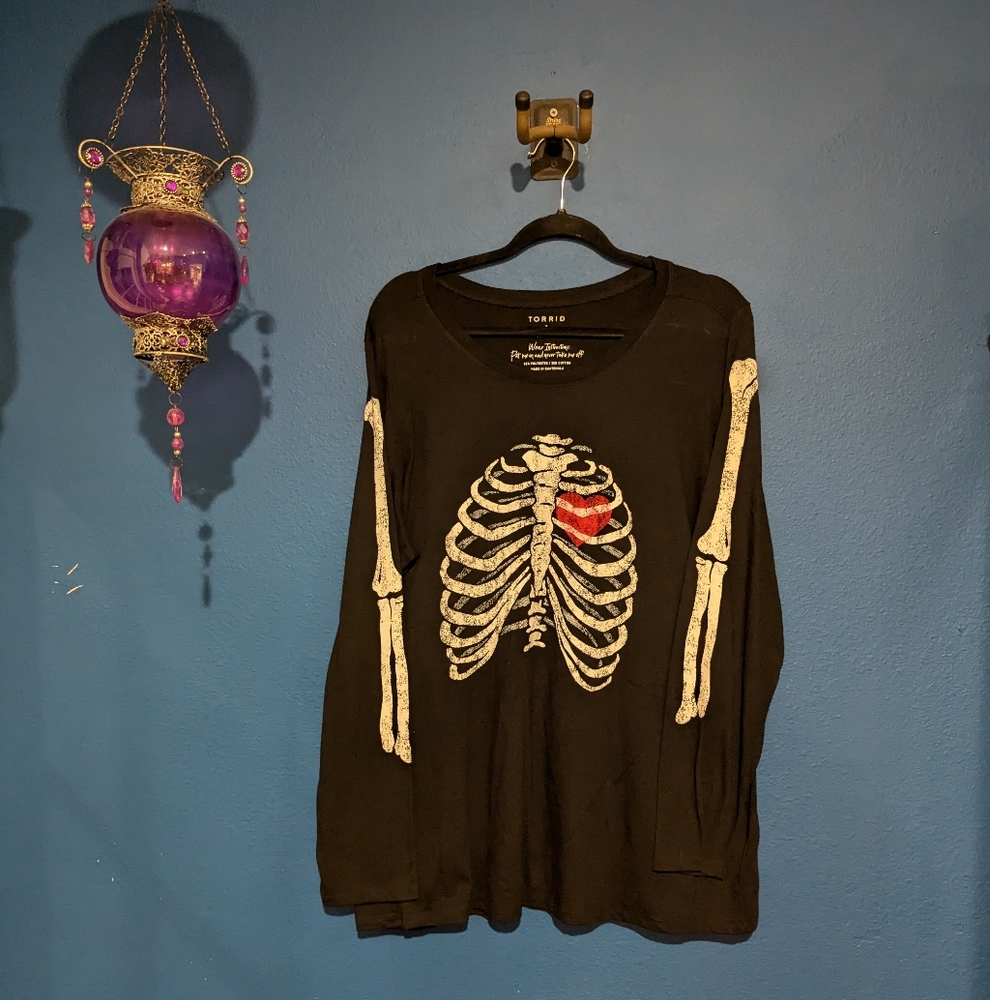 Torrid Black Skeleton Long Sleeve Top